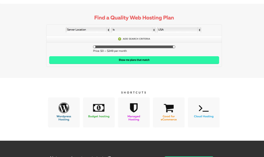 Web hosting comparison